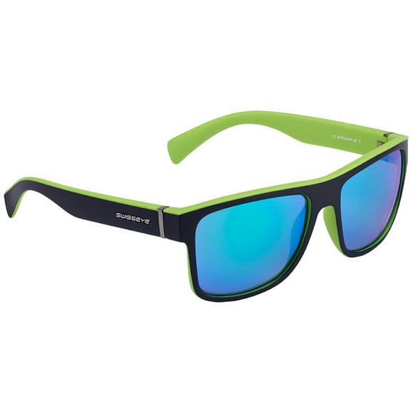 Swiss Eye Avenue Sunglasses Black Matt / Green Frame