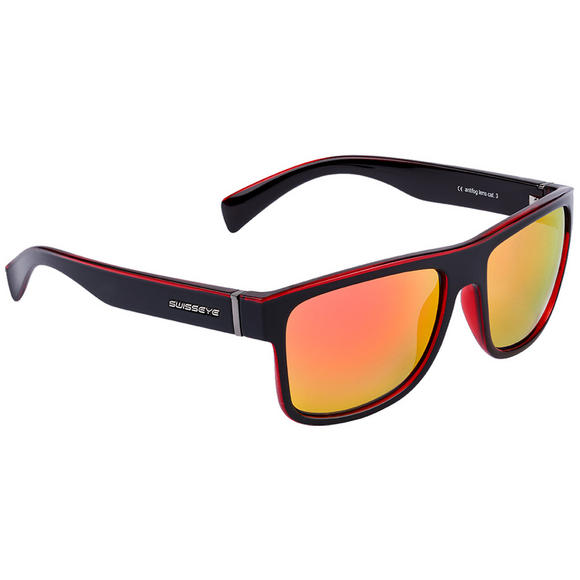 Swiss Eye Avenue Sunglasses Black Shiny / Crystal Red Frame