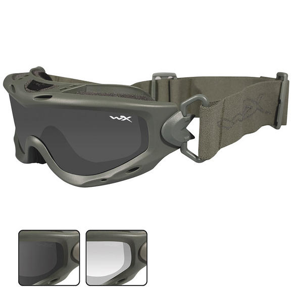 Wiley X Spear Goggles - Smoke Grey + Clear Lens / Foliage Green Frame