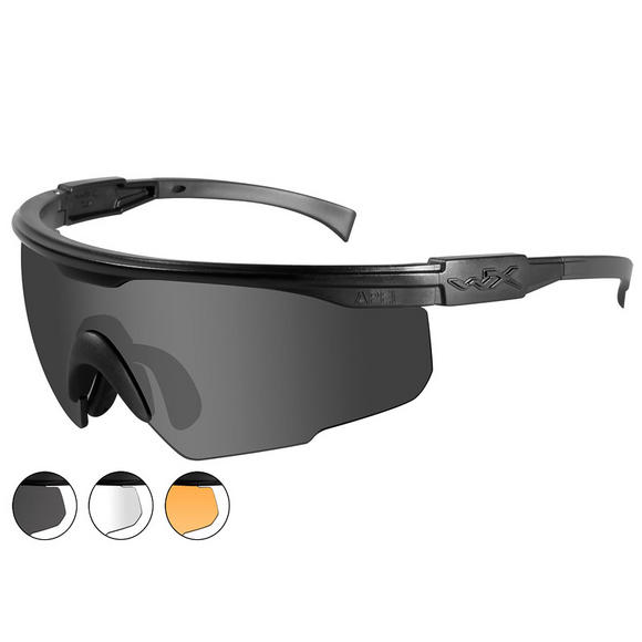 Wiley X PT-1 - Smoke Grey + Clear + Light Rust Lens / Matte Black Frame