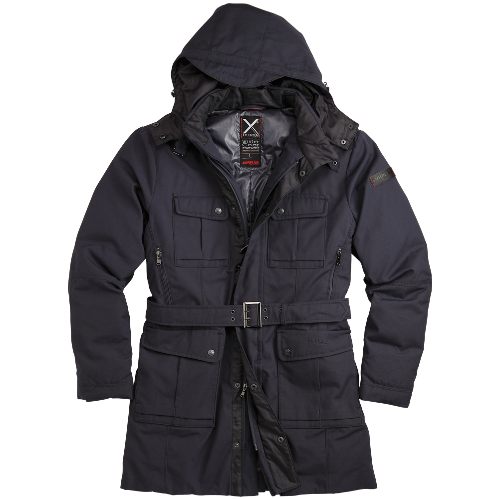 SURPLUS WARM PADDED XYLONTUM MENS COAT HOODED WATERPROOF