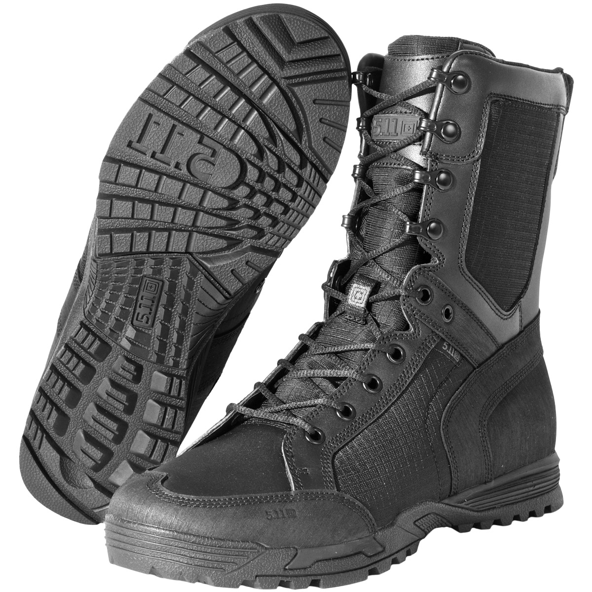 black steel patrolling boot
