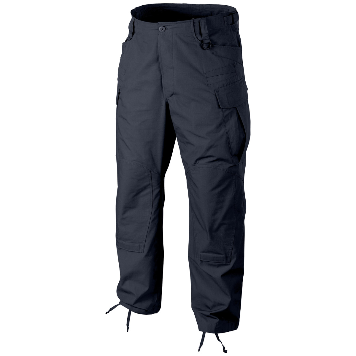 navy blue bootleg trousers