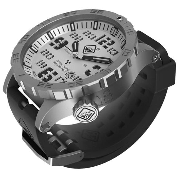 Hazard 4 Heavy Water Diver Titanium Tritium Watch Bead-Blasted White Dial Black Graphics GGYG