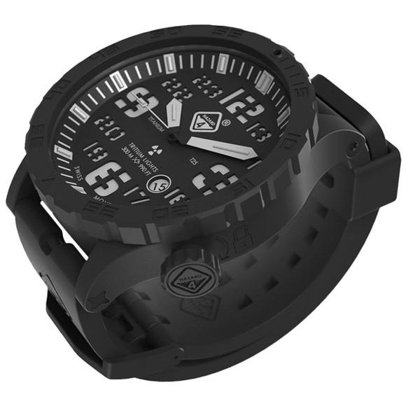 Hazard 4 Heavy Water Diver Titanium Tritium Watch Black PVD Black Dial White Graphics BBRB