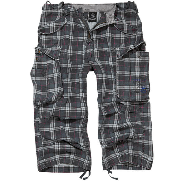 Brandit Industry Vintage 3/4 Shorts Dark Gray / Purple