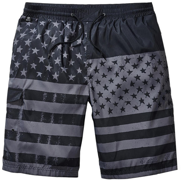 Brandit Swimshorts Black / Stars & Stripes