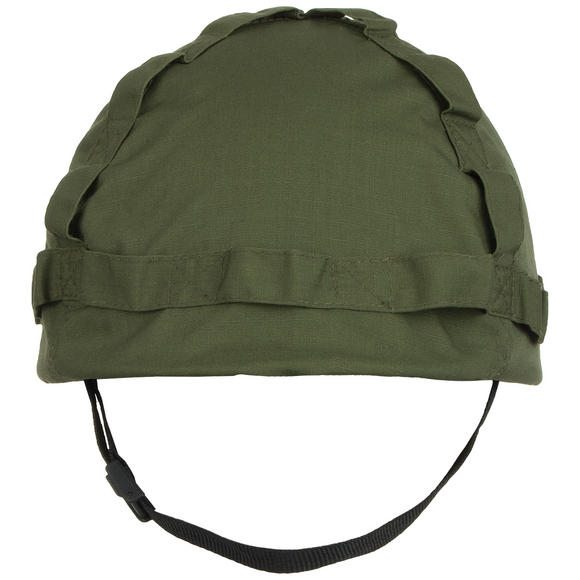 MFH Plastic Helmet with OD Green Cloth Cover