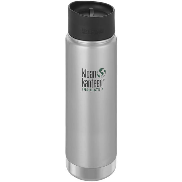 Klean Kanteen Wide Mouth Insulated 592ml Bottle Cafe Cap 2.0 Brushed Stainless