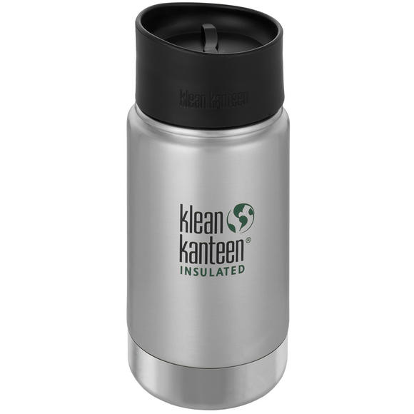 Klean Kanteen Wide Mouth Insulated 355ml Bottle Cafe Cap 2.0 Brushed Stainless