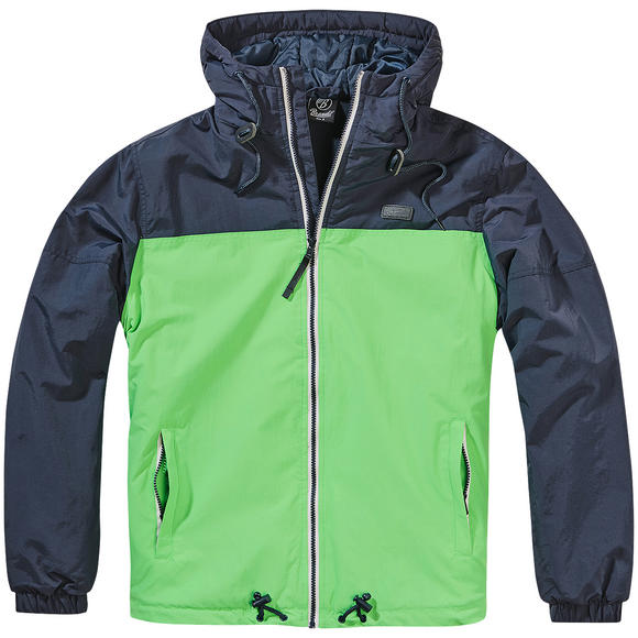 Brandit Harris 2-Colour Windbreaker Indigo/Spring Green