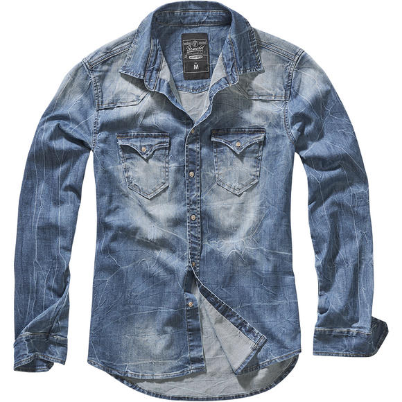 Brandit Riley Denim Shirt Denim Blue