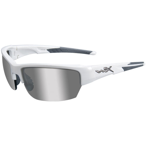 Wiley X WX Saint Glasses - Silver Flash Smoke Grey Lens / Gloss White Frame