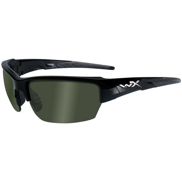 Wiley X WX Saint Glasses - Polarized Smoke Green Lens / Gloss Black Frame