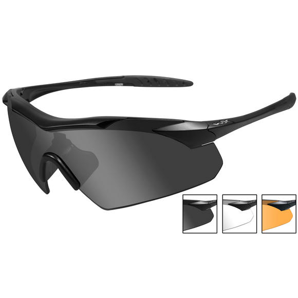 Wiley X WX Vapor Glasses - Smoke + Clear + Light Rust Lens / Matte Black Frame