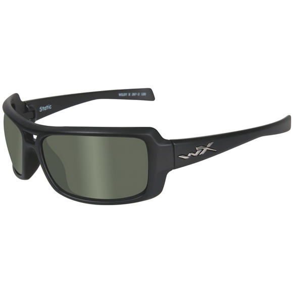 Wiley X WX Static Glasses - Polarised Smoke Green Lens / Matte Black Frame