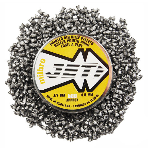 JET .177 (4.5mm) MILBRO AIR RIFLE AIRGUN PISTOL POINTED PELLETS