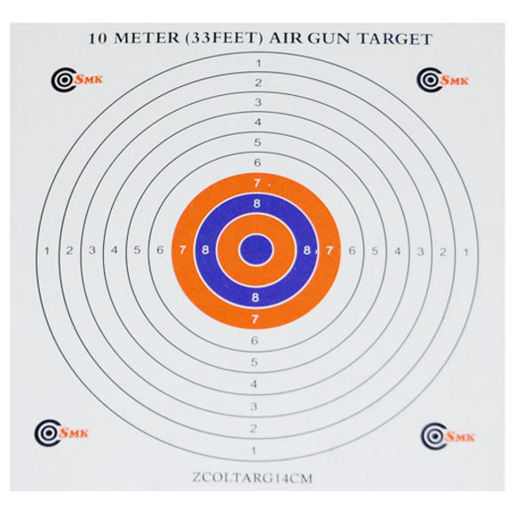 SMK Colour Centre 14cm Card Targets (100 Pack)