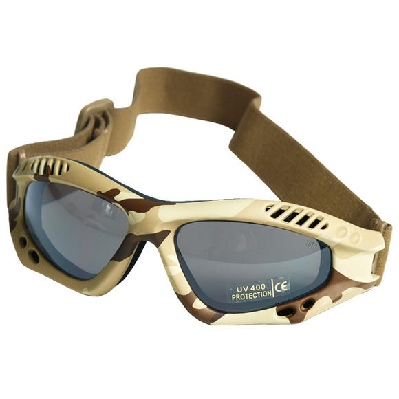 Mil-Tec Commando Goggles Air Pro Smoke Lens Desert Frame