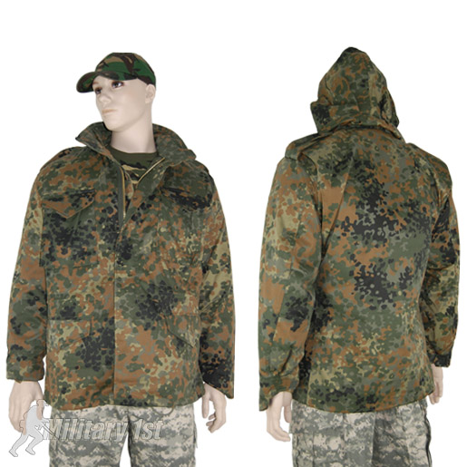 M65 Combat Field Parka Mens Army M65 Jacket Military Coat Flecktarn