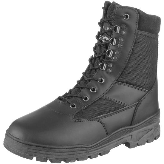 black steel patrolling boot