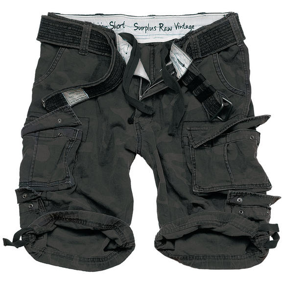 Surplus Division Shorts Black Camo