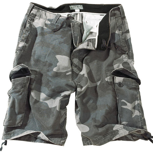 Surplus Vintage Shorts Washed Night Camo