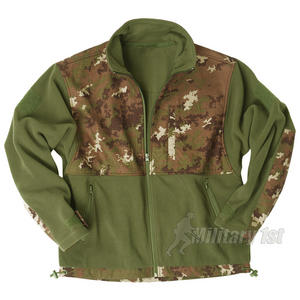 Mil-Tec Fleece Jacket with Ripstop Patch Vegetato Woodland