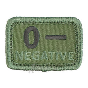 Helikon Blood Type Velcro Patch 0- Olive Set of 2