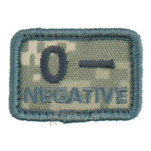 Helikon Blood Type Velcro Patch 0- ACU Digital Camo Set of 2