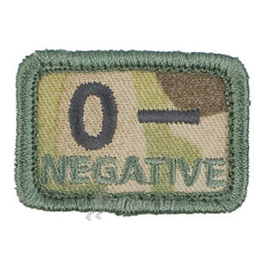 Helikon Blood Type Velcro Patch 0- MultiCam Set of 2