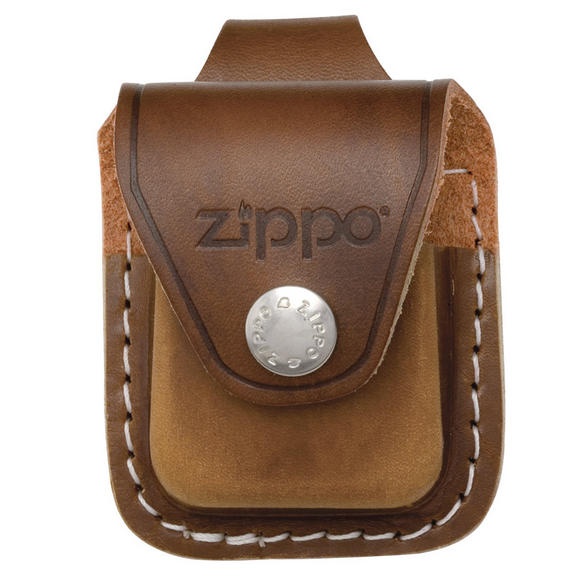 Zippo Lighter Pouch with Loop Brown