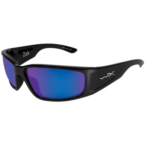 Wiley X Zak Glasses - Polarised Blue Mirror Lens / Gloss Black Frame