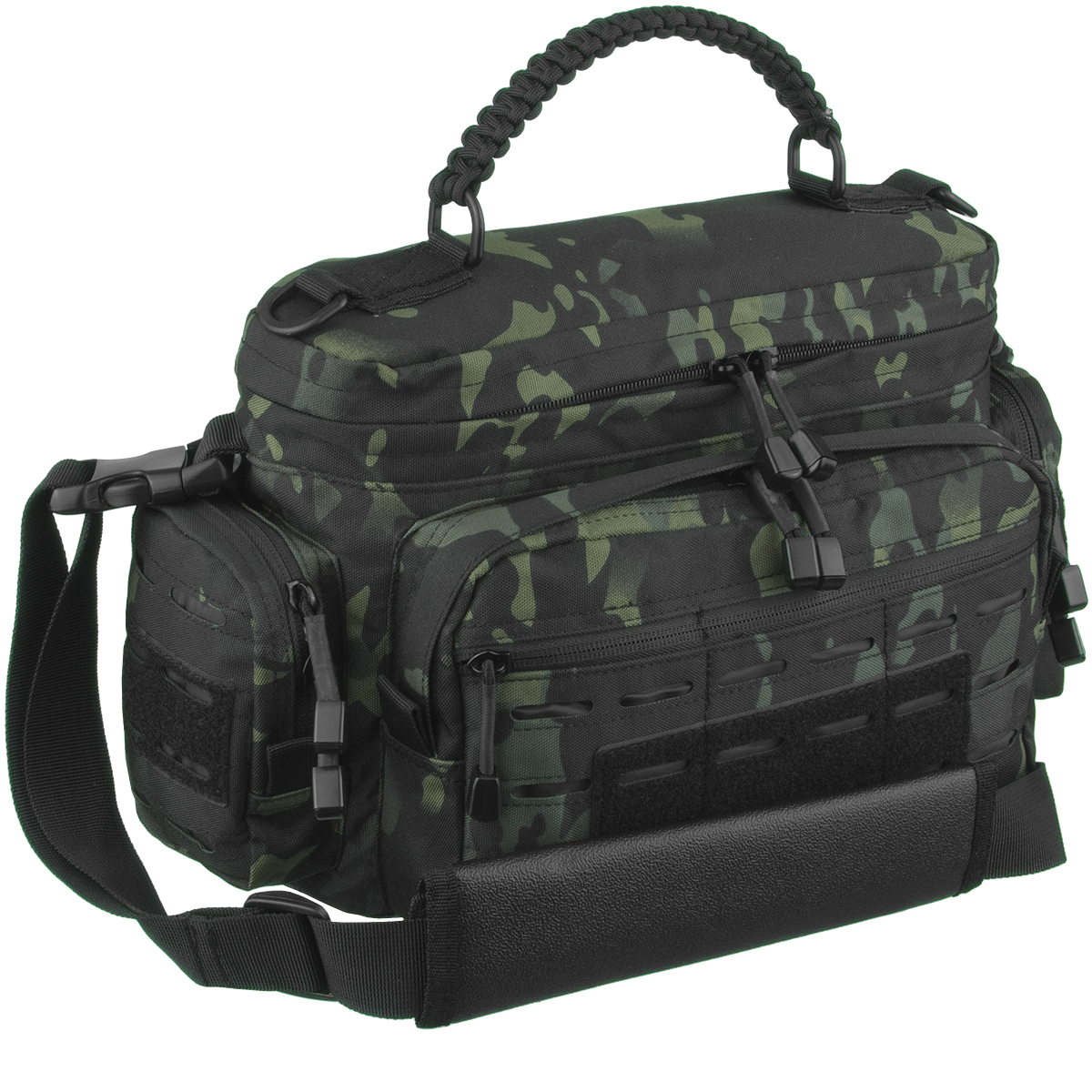 MilTec Tactical Paracord Bag Small Multitarn Black Shoulder Bags