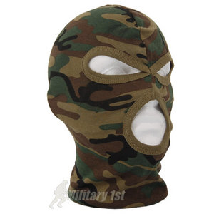 Lightweight Cotton 3 Hole Balaclava Woodland