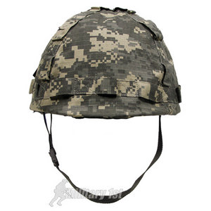 Plastic Helmet with ACU Digital Camo Cloth Cover