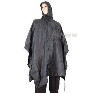 Mil-Com Waterproof Poncho Ripstop Black