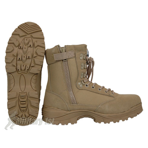 MilTec Tactical Side Zip Boots Khaki