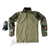 View Item Helikon Combat Shirt with Elbow Pads Woodland Camo