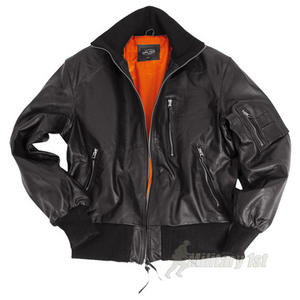 Mil-Tec German Army Leather Flight Jacket Black