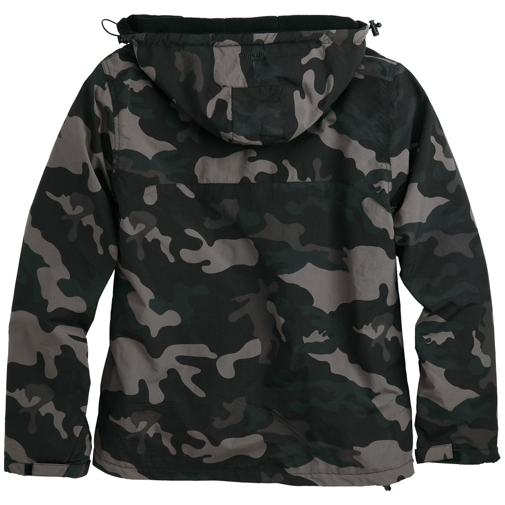 Surplus Windbreaker Jacket with Zipper Black Camo