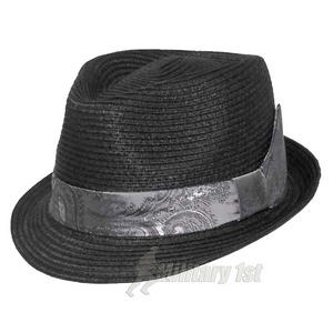Fox Outdoor Players Hat Thin Brim Black White-Black Corded Ribbon
