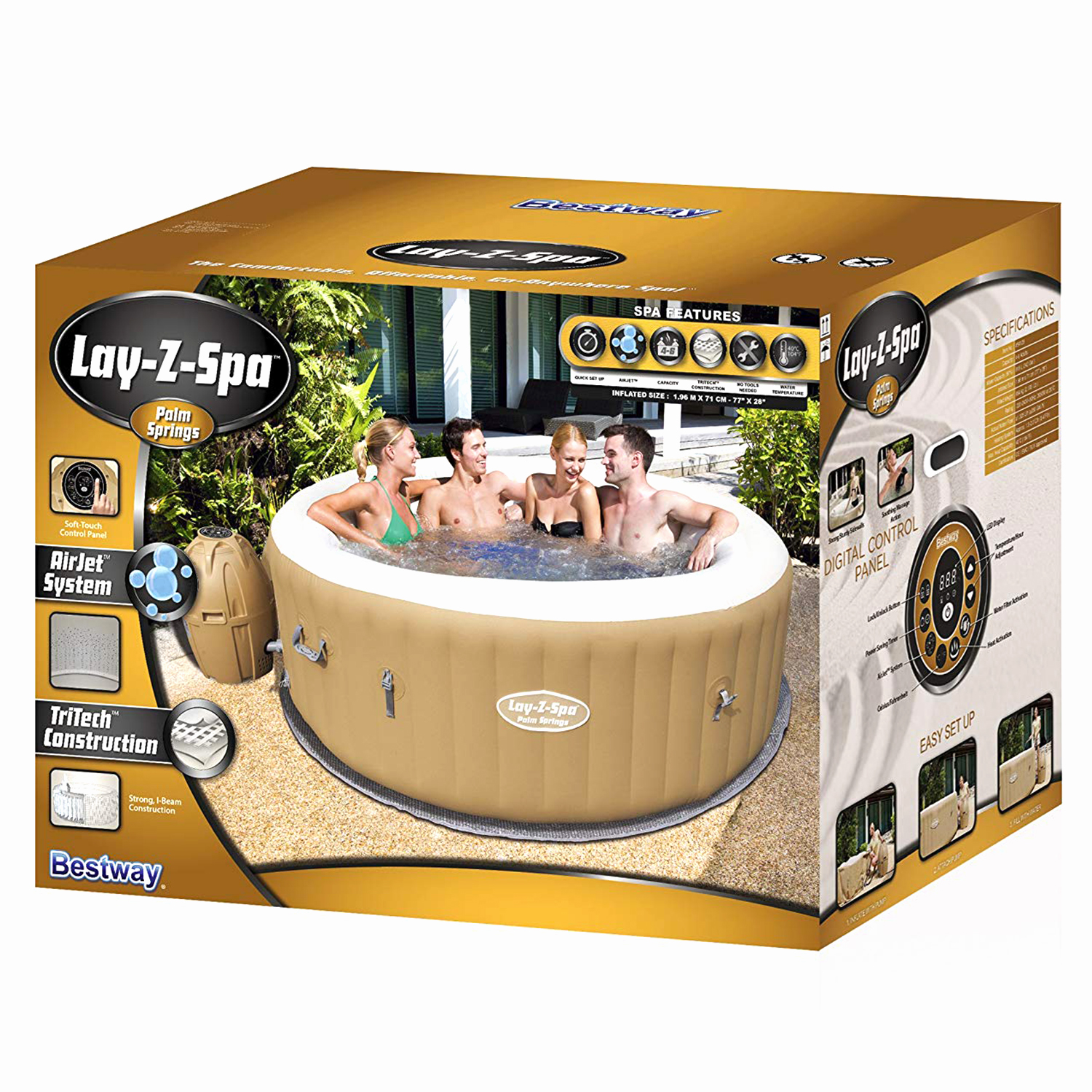 Lay Z Spa Bnnx Ab Palm Springs Airjet Inflatable Hot Tub