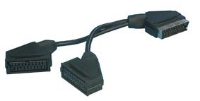 2 Scart Sockets to 1 Scart Plug Adaptor