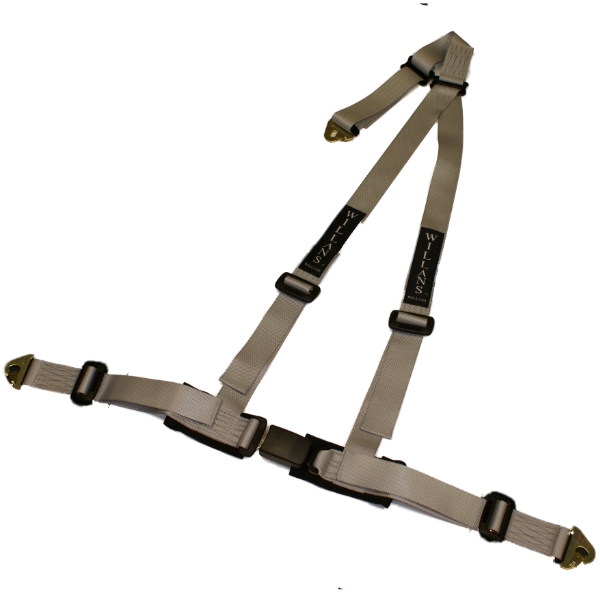 SILVER WILLANS 3 POINT CAR RACING SEAT BELT HARNESS NEW eBay