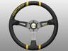 View Item MOMO Drifting Black/Yellow Leather Car Steering Wheel