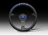 View Item MOMO Drifting Black/Blue Leather Car Steering Wheel