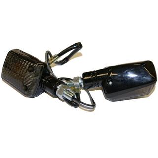 Motorbike Mini/Short Black Indicators With Smoked Lens