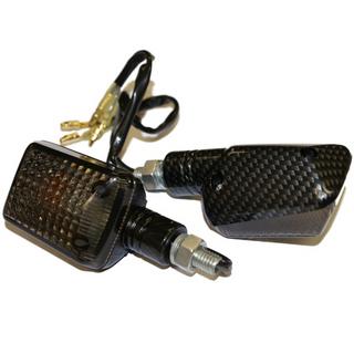 Motorbike Mini/Short Carbon Indicators With Smoked Lens