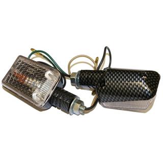 Motorbike Mini/Short Carbon Indicators With Transparent Lens